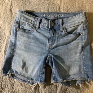 AEO light wash cutoff shorts